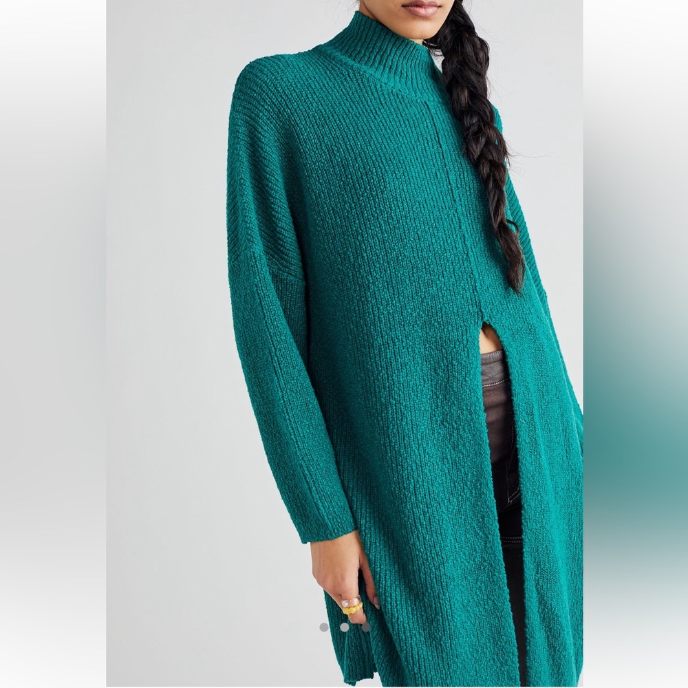 Free People FP Beach Teal Green Chunky Knit Top